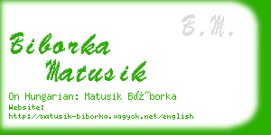biborka matusik business card